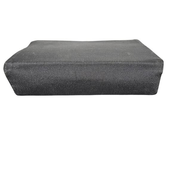 Vintage Evening Bag Clutch Purse Black Satin Gold Chain Kiss Lock Small Formal - Picture 7 of 12